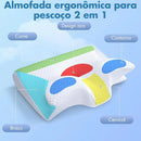 Travesseiro Cervical 2 em 1 – Suporte Ergonômico e Confortável