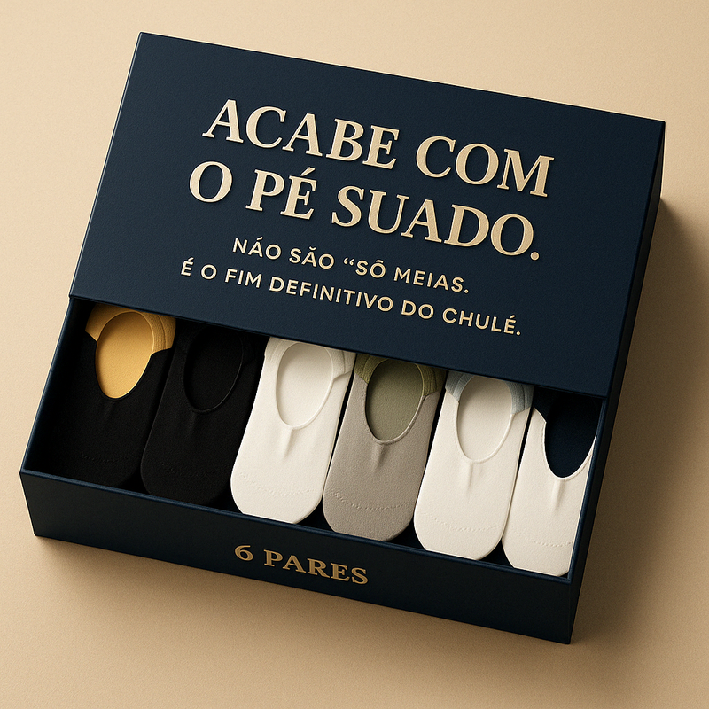 Meias Flex Confort com Tecnologia Revolucionária que Elimina 99.9% do Mau Odor em Minutos - Todos as cores (6 pares) / Único tamanho - 37 ao 45