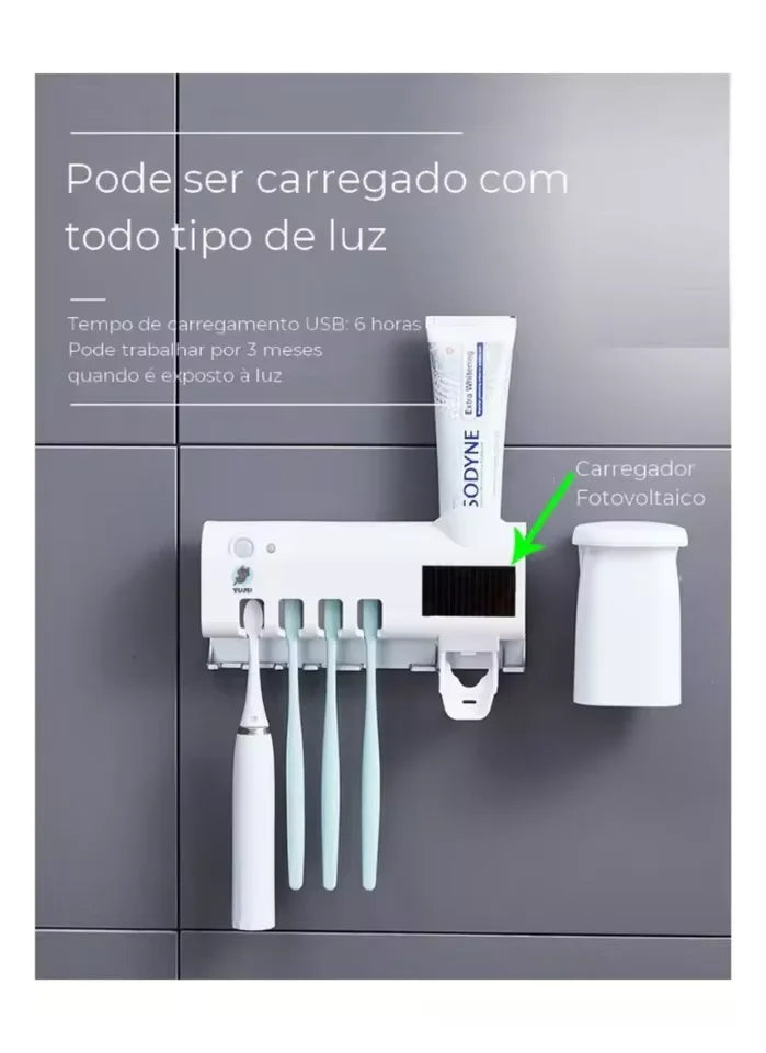 Dispenser Automático com Esterilizador UV - Higiene Bucal Livre de Bactérias
