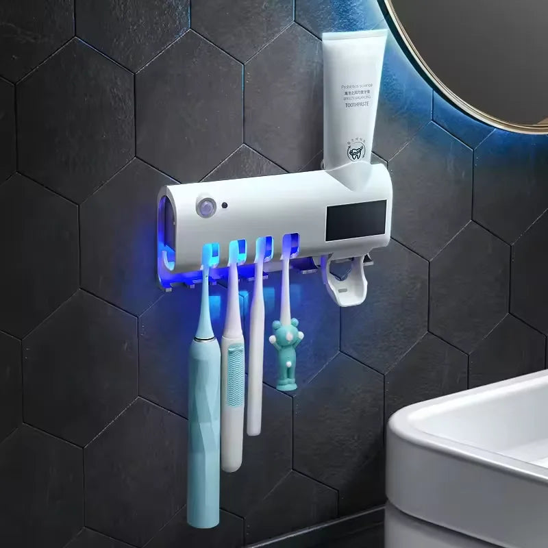 Dispenser Automático com Esterilizador UV - Higiene Bucal Livre de Bactérias