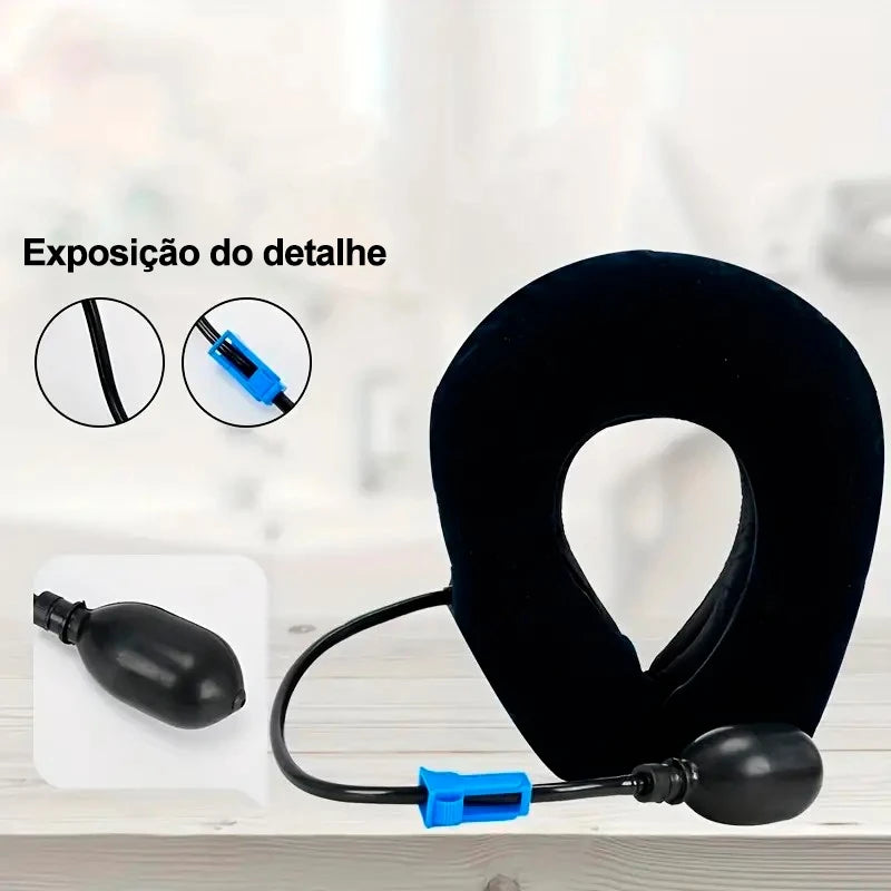 Coleira de Tração Cervical Inflável – Alívio Imediato para Dores no Pescoço e Correção Postural
