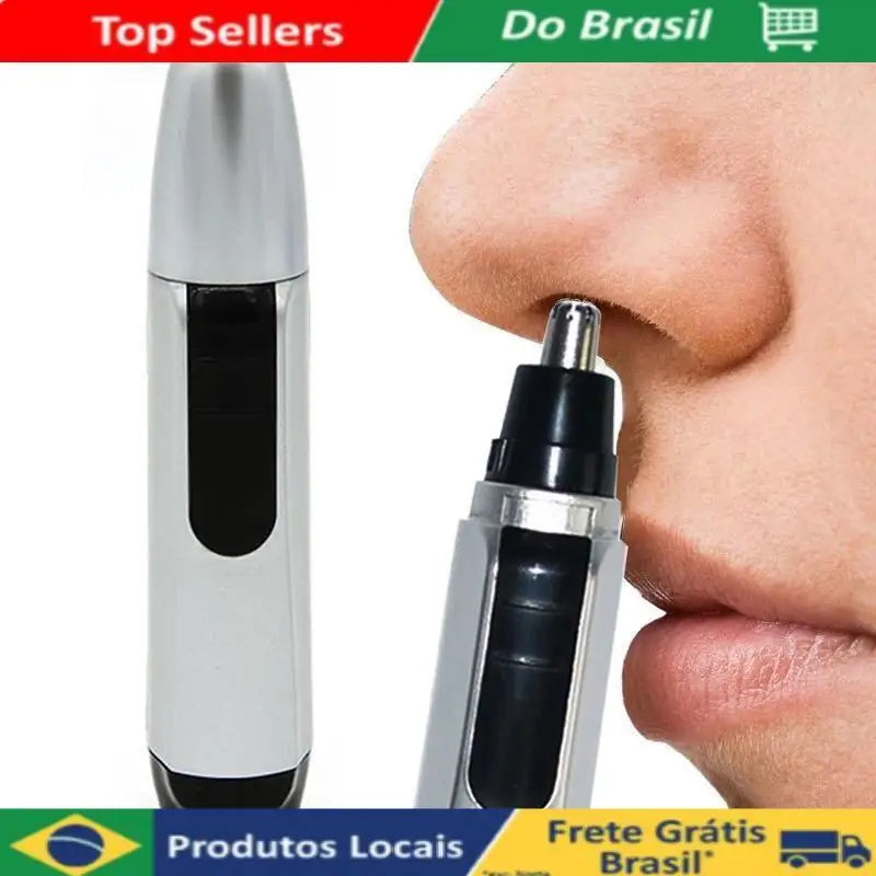 Removedor de Pelos Elétrico Portátil - Precisão e Segurança para Nariz, Orelhas e Sobrancelhas
