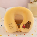 Animal dos desenhos animados em forma de u travesseiro de espuma de memória recuperação lenta pescoço apoio carro viagem nap travesseiro confortável tecido macio