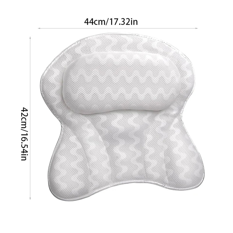 Travesseiro de banho para banheira, suporte para as costas do pescoço, almofada de spa de malha respirável 3D ultra macia, encosto de cabeça, acessórios de banheiro, presentes