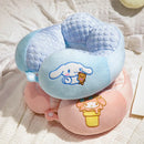 Adorável kuromi minha melodia em forma de u pescoço travesseiro kawaii estilo japonês cinnamoroll viagem nap travesseiro pele amigável engrossado menina