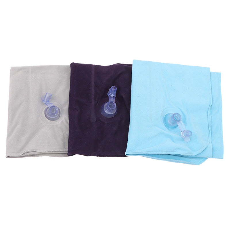 Travesseiro inflável portátil de pvc, travesseiro de ar para dormir, acampamento, viagem, caminhadas ao ar livre, vôo, dobrável, descanso de cabeça