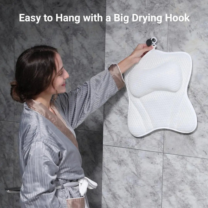 Travesseiro de banho para banheira, suporte para as costas do pescoço, almofada de spa de malha respirável 3D ultra macia, encosto de cabeça, acessórios de banheiro, presentes