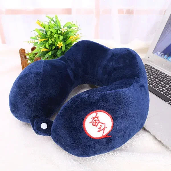 Travesseiro em forma de u dos desenhos animados travesseiro de pescoço protegendo travesseiro cervical travesseiro de pescoço em forma de u escritório bonito portátil avião vagão