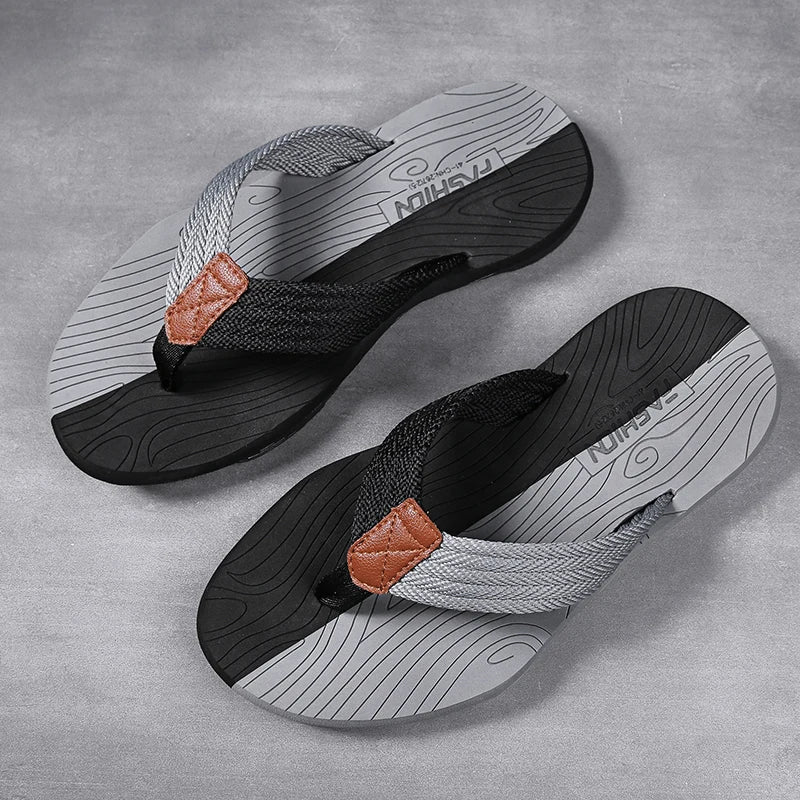 Chinelos masculinos verão flip flops marca moda ao ar livre confortável casual slides sapatos antiderrapantes sandálias de praia 6 cores