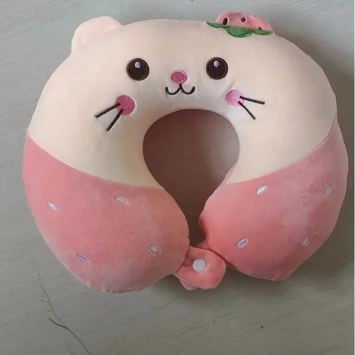 Animal dos desenhos animados em forma de u travesseiro de espuma de memória recuperação lenta pescoço apoio carro viagem nap travesseiro confortável tecido macio