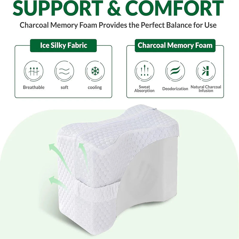 Almofada de joelho para travessas laterais com alças, travesseiro de espuma de memória macia para pernas e joelhos para dor nos quadril, dor nas costas, travesseiro de apoio para joelho
