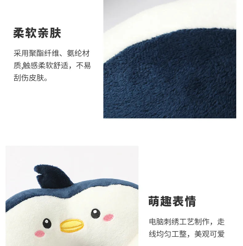 Travesseiro portátil em forma de u para carro, travesseiro de proteção de pescoço de desenho animado para viagem ao ar livre, travesseiro de avião, acessórios para carro