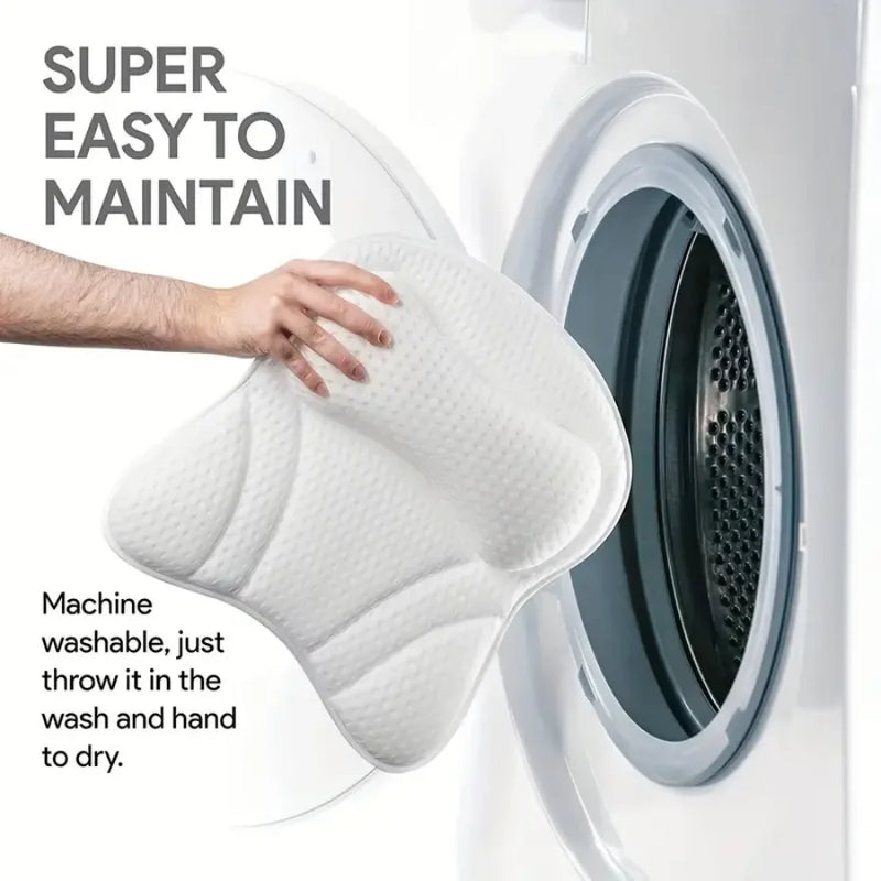 Travesseiro de banheira para casa, hotel, banho, 4d, cinza, branco, borboleta, banheira, ventosa, travesseiro de banheira