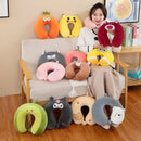 Animal dos desenhos animados em forma de u travesseiro de espuma de memória recuperação lenta pescoço apoio carro viagem nap travesseiro confortável tecido macio