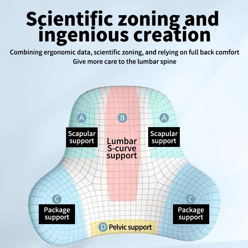 Almofada lombar de espuma de memória para cadeiras de jogos de escritório de carro e suporte de cintura pós-parto travesseiro multifuncional para alívio da dor