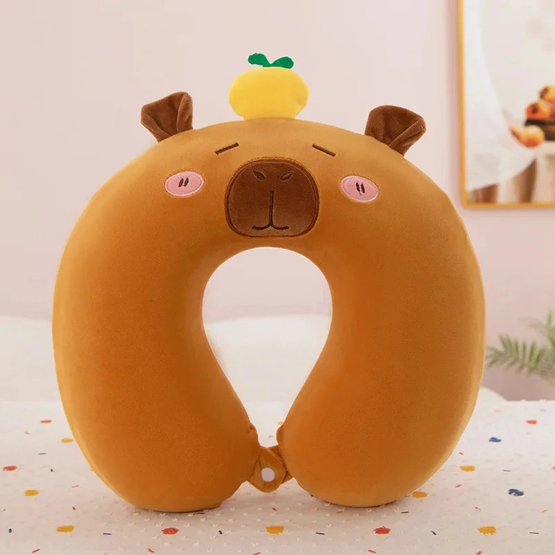 Animal dos desenhos animados em forma de u travesseiro de espuma de memória recuperação lenta pescoço apoio carro viagem nap travesseiro confortável tecido macio