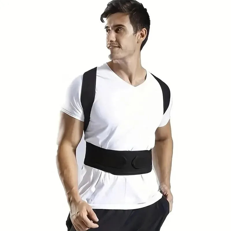 Cinta de Correção Postural Anti-Corcunda para Adultos - Preto