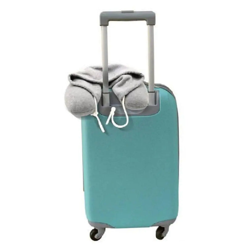Almofada de avião em forma de U com capuz Travesseiro de viagem macio e confortável para pescoço com capuz