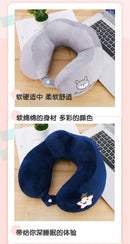 Travesseiro em forma de u dos desenhos animados travesseiro de pescoço protegendo travesseiro cervical travesseiro de pescoço em forma de u escritório bonito portátil avião vagão