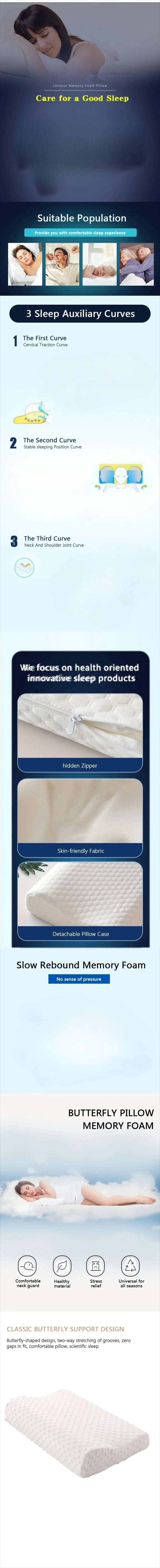 1pc travesseiro de espuma de memória, tecido de malha poliuretano sensor de temperatura de recuperação lenta