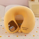 Animal dos desenhos animados em forma de u travesseiro de espuma de memória recuperação lenta pescoço apoio carro viagem nap travesseiro confortável tecido macio