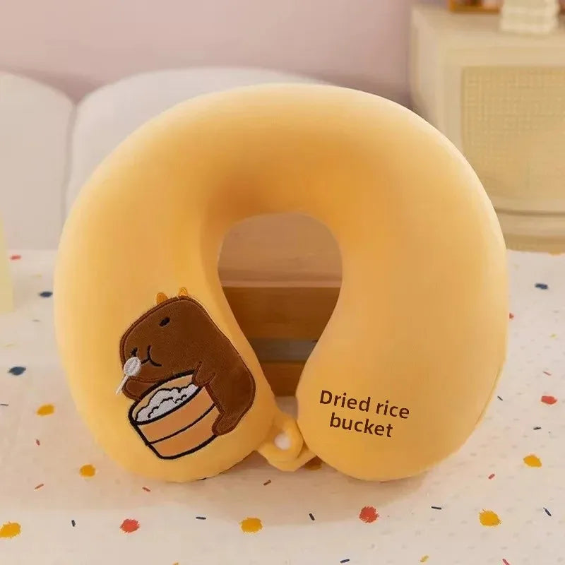 Animal dos desenhos animados em forma de u travesseiro de espuma de memória recuperação lenta pescoço apoio carro viagem nap travesseiro confortável tecido macio