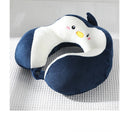 Nova corcunda dos desenhos animados em forma de u travesseiro pp algodão cristal veludo bordado em forma de u travesseiro carro pescoço travesseiro escritório nap pescoço travesseiro