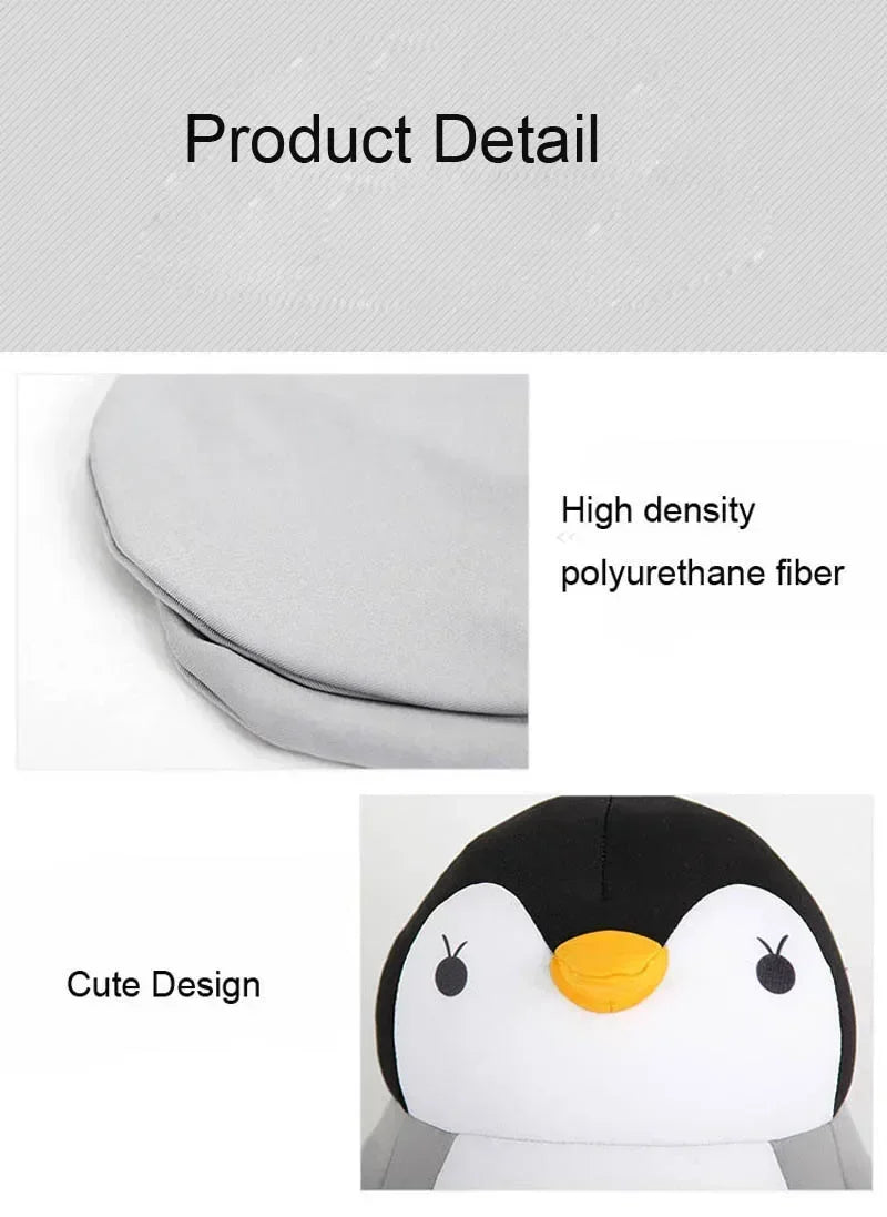 Almofadas de viagem deformáveis em forma de U Avião Pinguins Almofada Brinquedo de pelúcia Travesseiro de pescoço