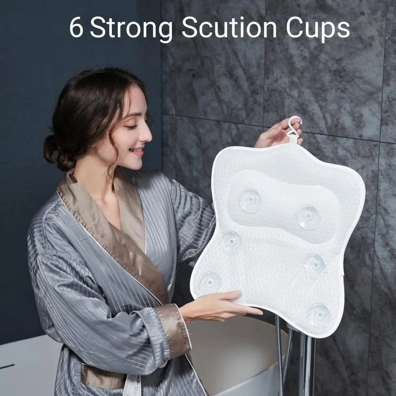 Travesseiro de banho para banheira, suporte para as costas do pescoço, almofada de spa de malha respirável 3D ultra macia, encosto de cabeça, acessórios de banheiro, presentes