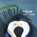 Travesseiro portátil em forma de u para carro, travesseiro de proteção de pescoço de desenho animado para viagem ao ar livre, travesseiro de avião, acessórios para carro