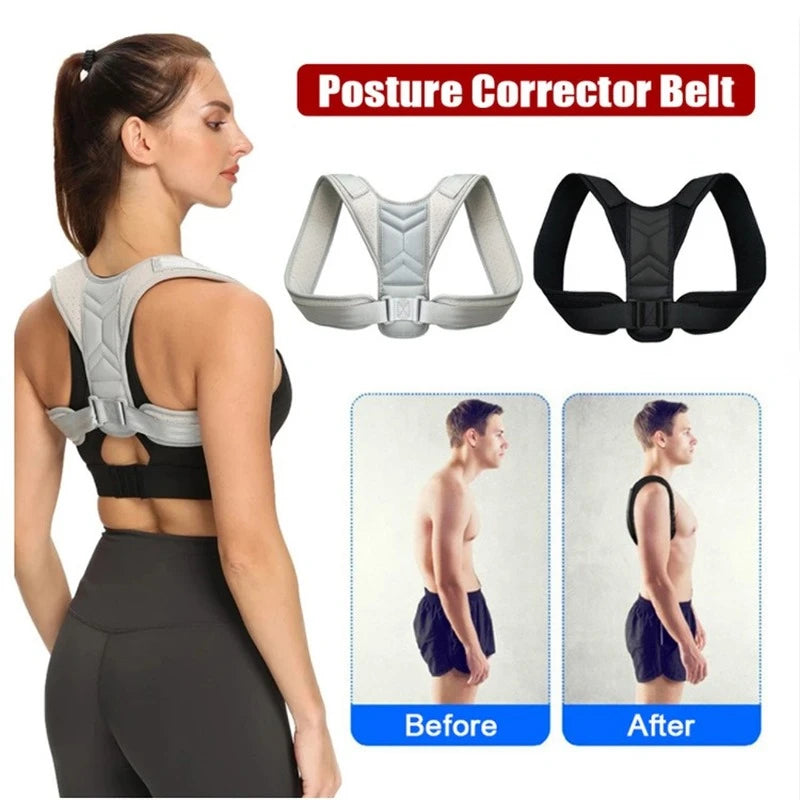 Corretor de postura unissex ajustável para clavícula, cinto de suporte para coluna, remodelar seu corpo, home office, esporte, parte superior das costas, pescoço