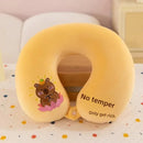 Animal dos desenhos animados em forma de u travesseiro de espuma de memória recuperação lenta pescoço apoio carro viagem nap travesseiro confortável tecido macio