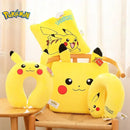 Travesseiro de pescoço em forma de u, brinquedo fofo de cochilo, anime pikachu, espuma de memória, travesseiro de viagem macio, travesseiro de dormir para almoço