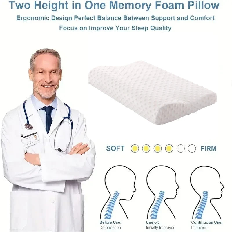 1pc travesseiro de espuma de memória, tecido de malha poliuretano sensor de temperatura de recuperação lenta