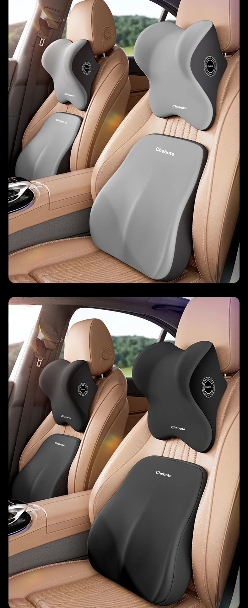 Travesseiro de algodão com memória de alta qualidade, travesseiro de pescoço para carro, suporte para cintura, encosto de cabeça, assento de carro, almofada lombar para motorista