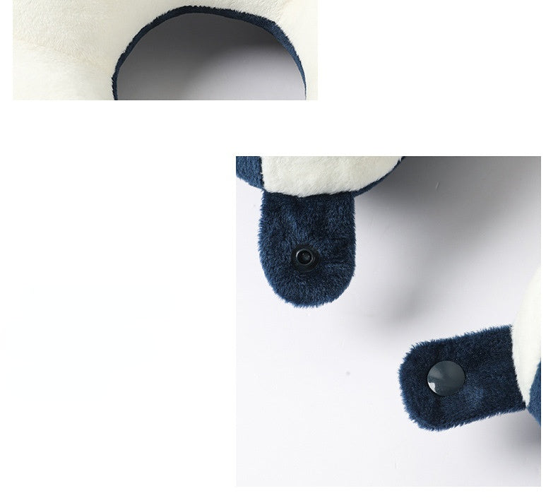 Nova corcunda dos desenhos animados em forma de u travesseiro pp algodão cristal veludo bordado em forma de u travesseiro carro pescoço travesseiro escritório nap pescoço travesseiro