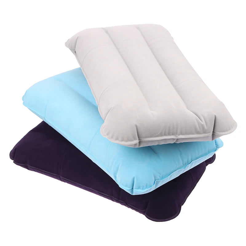 Travesseiro inflável portátil de pvc, travesseiro de ar para dormir, acampamento, viagem, caminhadas ao ar livre, vôo, dobrável, descanso de cabeça