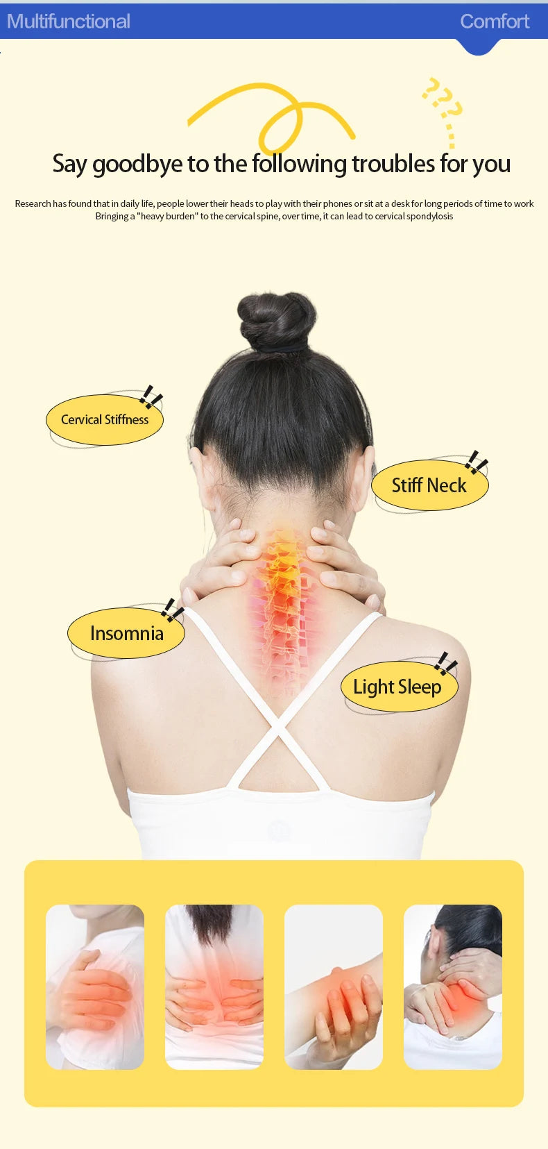 Travesseiro Multifuncional de Espuma Viscoelástica para Conforto Total