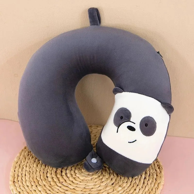 Animal dos desenhos animados em forma de u travesseiro de espuma de memória recuperação lenta pescoço apoio carro viagem nap travesseiro confortável tecido macio