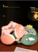 Travesseiro de pescoço de viagem dos desenhos animados almofada de pescoço de viagem indeformável em forma de u travesseiro de viagem portátil aviões travesseiro para crianças presente