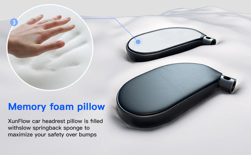 Reposacabezas do carro ROOLAEFOO, travesseiro traseiro do pescoço do assento do passageiro, travesseiro lateral do carro de viagem de longa distância