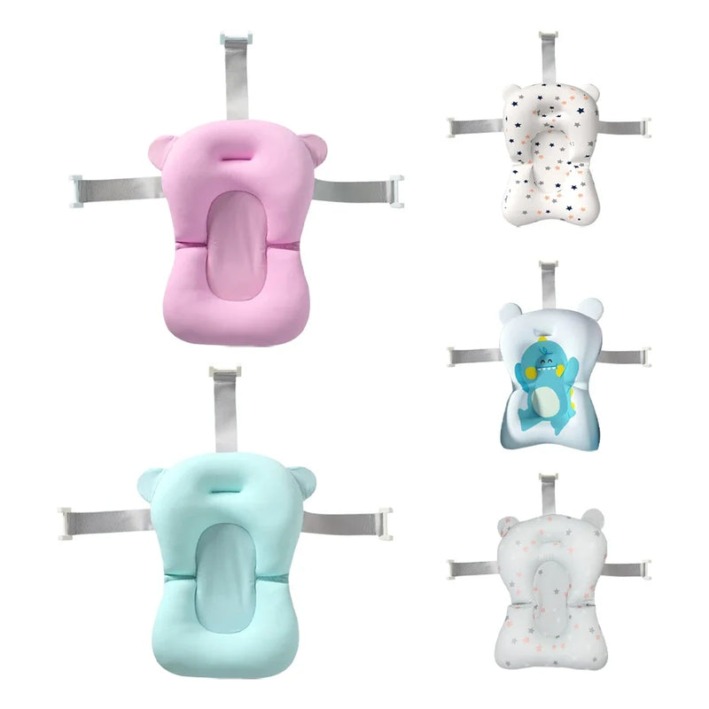 Anti-derrapante assento de almofada de banho flutuante para bebê recém-nascido, travesseiro anti-derrapante, suporta conforto e apoio, 0-12 meses