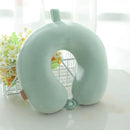 Travesseiro de pescoço de cor sólida recuperação lenta memória algodão em forma de u travesseiro de viagem de carro travesseiro de pescoço escritório bordado em forma de u travesseiro de cochilo