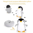 2 em 1 em forma de u bonito pinguim pescoço travesseiro viagem pescoço travesseiro mutável dos desenhos animados pescoço travesseiro para acampamento caminhadas