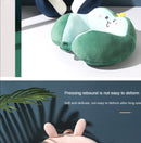 Nova corcunda dos desenhos animados em forma de u travesseiro pp algodão cristal veludo bordado em forma de u travesseiro carro pescoço travesseiro escritório nap pescoço travesseiro