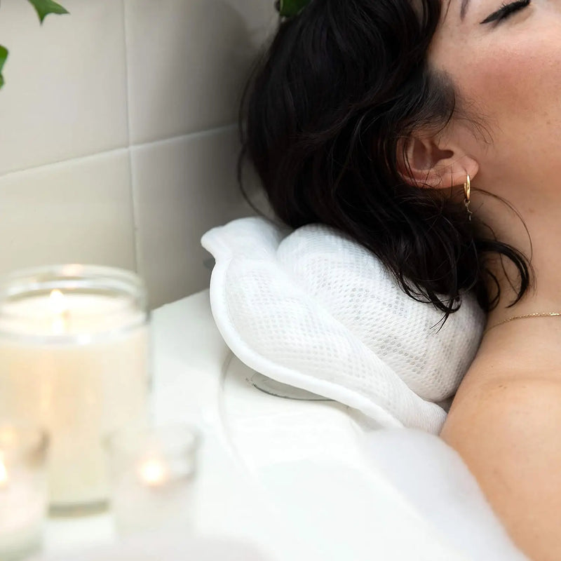 Travesseiro de banho para banheira, suporte para as costas do pescoço, almofada de spa de malha respirável 3D ultra macia, encosto de cabeça, acessórios de banheiro, presentes