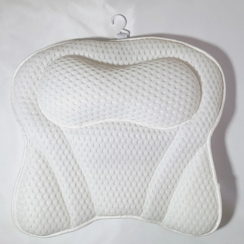 Travesseiro de banho para banheira, suporte para as costas do pescoço, almofada de spa de malha respirável 3D ultra macia, encosto de cabeça, acessórios de banheiro, presentes