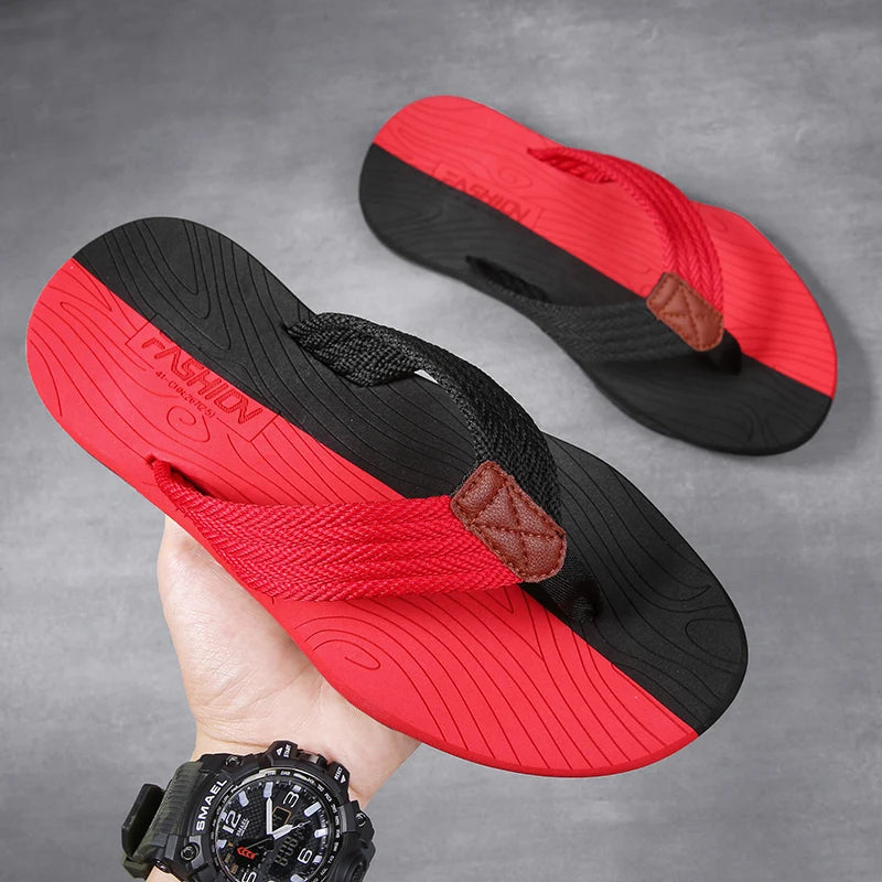 Chinelos masculinos verão flip flops marca moda ao ar livre confortável casual slides sapatos antiderrapantes sandálias de praia 6 cores