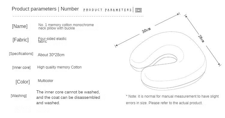 Travesseiro de pescoço de cor sólida recuperação lenta memória algodão em forma de u travesseiro de viagem de carro travesseiro de pescoço escritório bordado em forma de u travesseiro de cochilo
