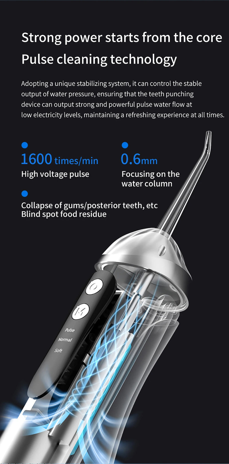 Dentes água flosser elétrica irrigador oral portátil casa limpeza dental recarregável à prova dwaterproof água ferramenta de remoção tártaro